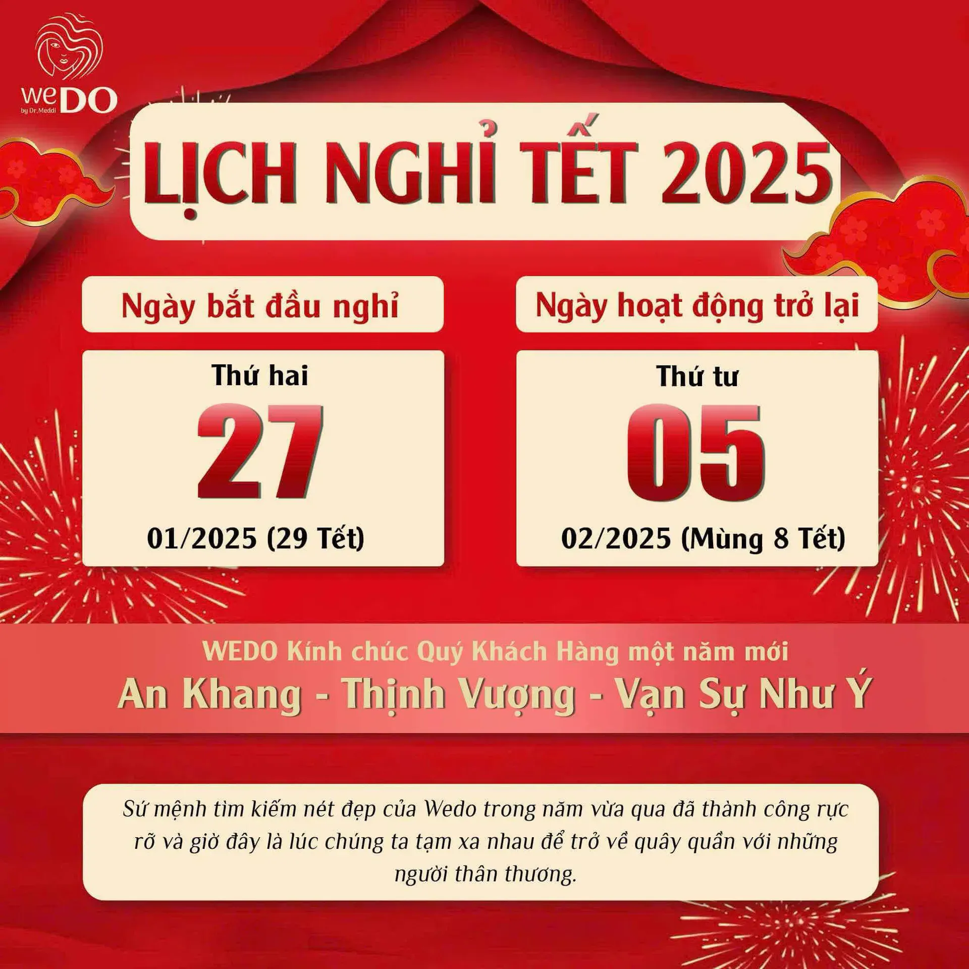 Lịch nghỉ Tết 2025 – Đón Rắn vàng an khang thịnh vượng
