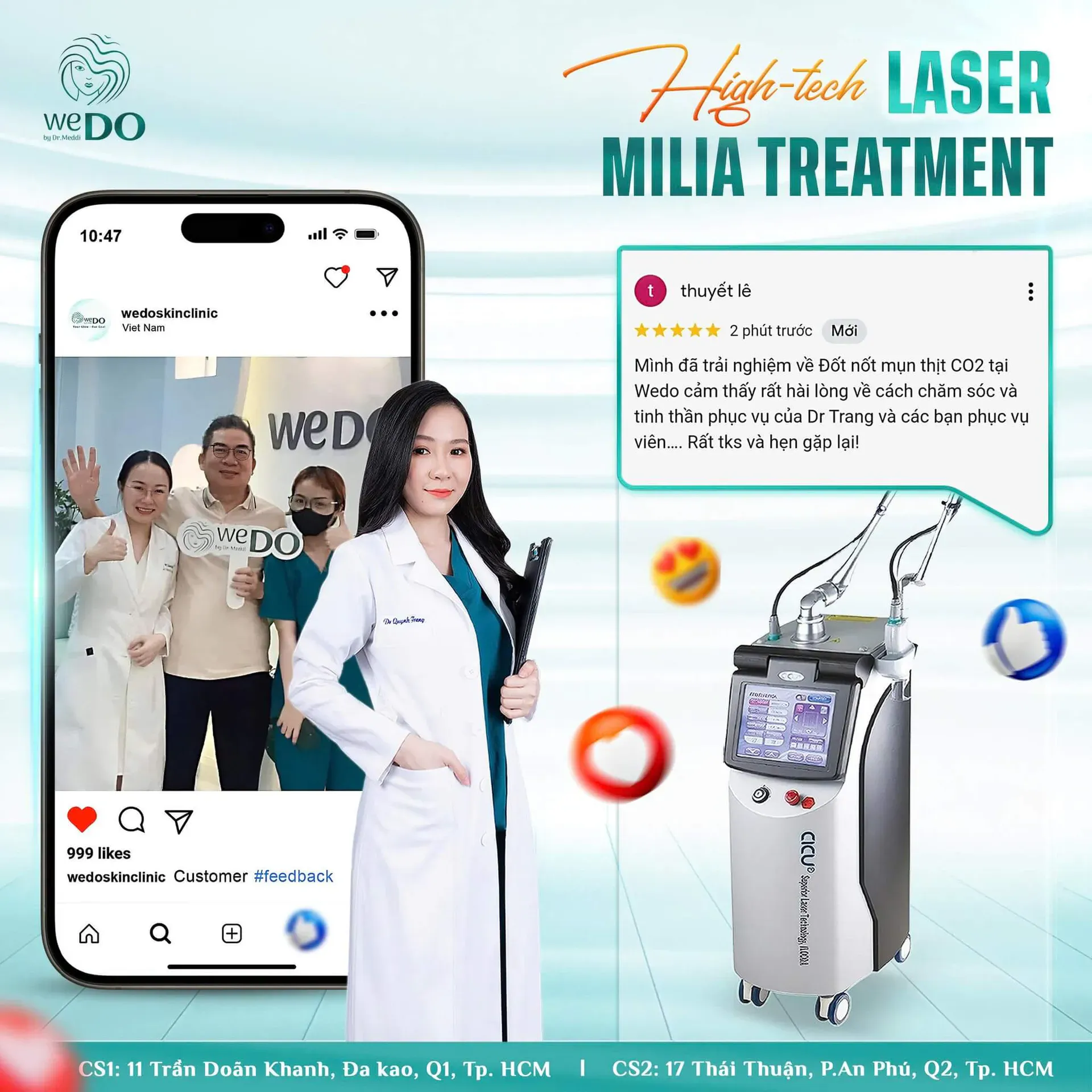 Trị mụn thịt với công nghệ Laser Fractional CO2 tiên tiến